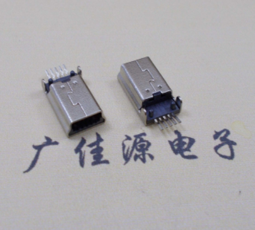 泸州MINI USB公头 5pin端子贴板带柱 10.7mm体长
