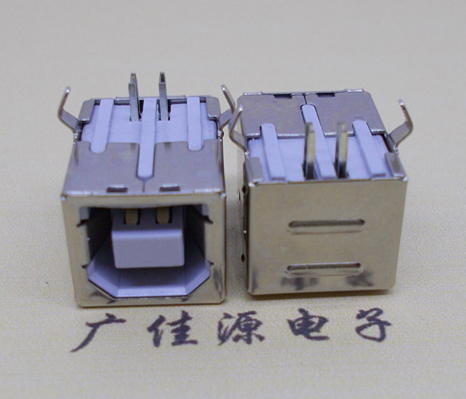 泸州USB BF90度母座 打印机接口 卧式插板DIP白胶