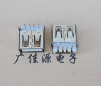 泸州USB母座接口 AF90度沉板1.9引脚4P插件白胶芯直边