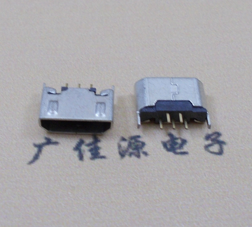 泸州迈克USB 180度母座5p直插带地脚1.5端子直口