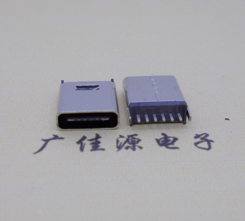 泸州直立式插板Type-C6p母座连接器高H=10.0mm