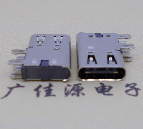 泸州侧插USB3.1接头座子.90度type-c母座.6p侧插连接器